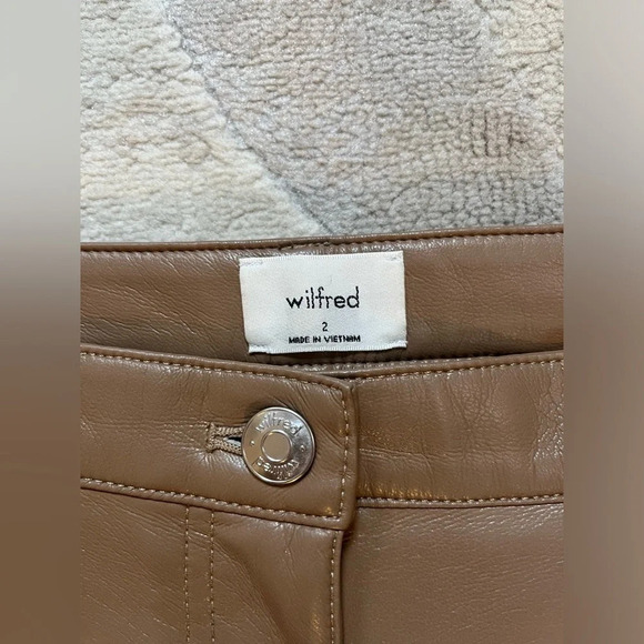 Aritzia Wilfred Brown Leather Pants size 2 - Picture 5 of 5